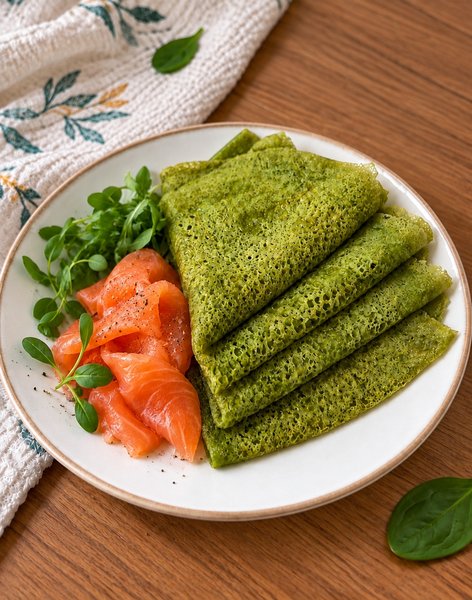 Блинчики из шпината и зеленой гречки